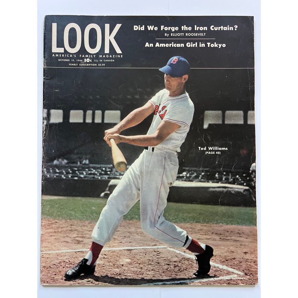 CLEAN 1946 Ted Williams Magazine Look, Teddy Ballgame, Boston Red Sox, Baseball